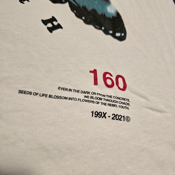 Civil Regime S.I.N Casted Out Butterfly Floral Graphic Tee Tshirt Size Large - Picture 5 of 10